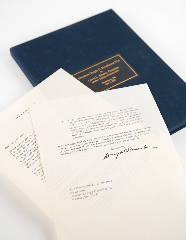 Lot 7015 President Dwight D. Eisenhower and Israel?s Secret Atomic Weapons Program - Letter Affirming a U.S.-Israel Accord ?for collaboration concerning the peaceful uses of atomic energy?