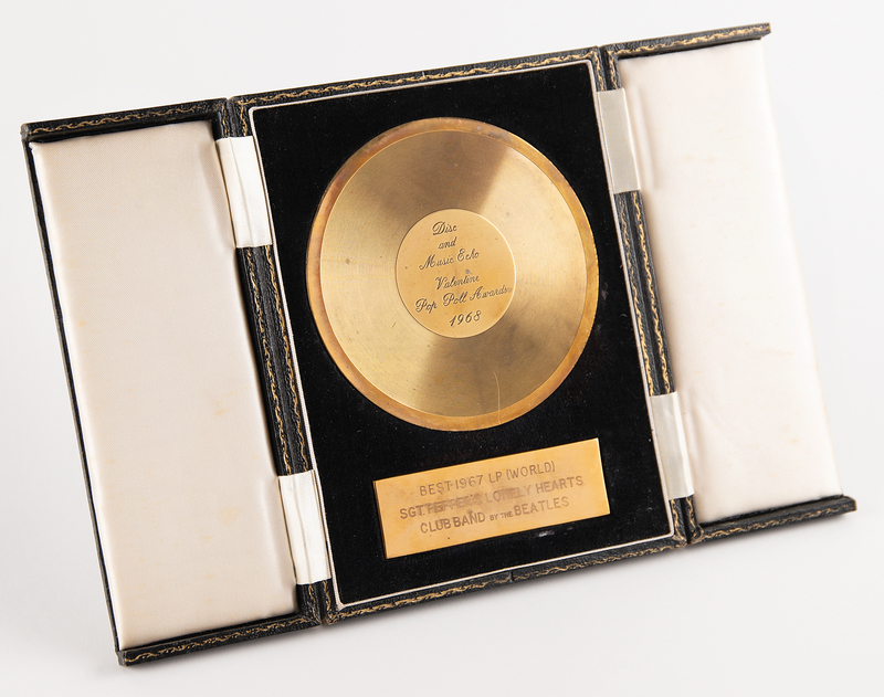 Lot 7086 Beatles: Sgt. Pepper's Lonely Hearts Club Band 'Best 1967 LP (World)' Award from Disc and Music Echo