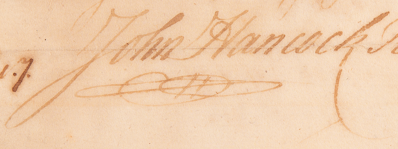 John Hancock Revolutionary War-Dated Document Signed (1776)