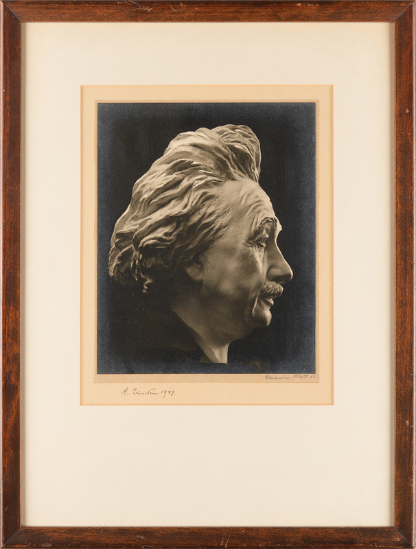 Lot 7076 Albert Einstein Signed ‘Bust Sculpture’ Photograph (1942)