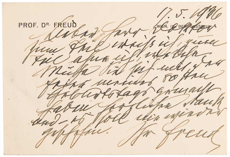Lot 7045 Sigmund Freud Autograph Letter Signed on His 80th Birthday