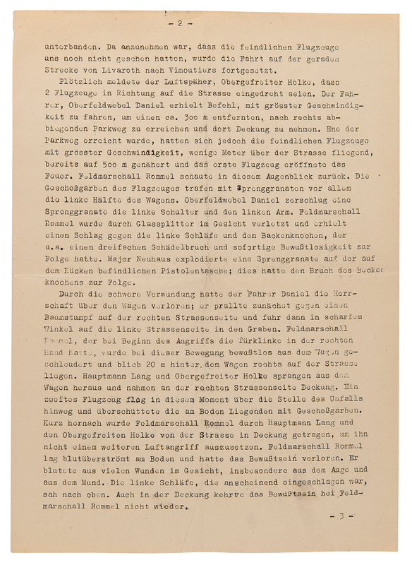 Erwin Rommel World War II-Dated Typed Letter Signed, Enclosing a