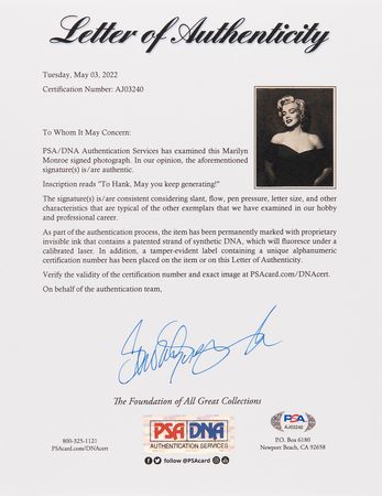 Lot #7091 Marilyn Monroe Signed Oversized Photograph by Frank Powolny - Image 3