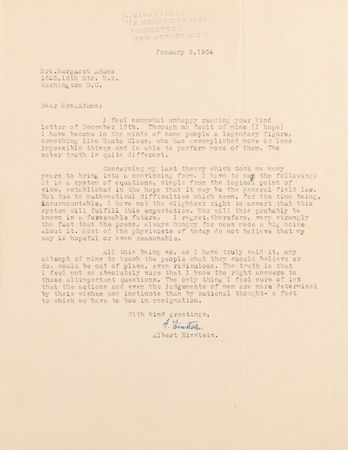 Lot #7105 Albert Einstein Typed Letter Signed: 