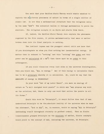 Lot #7105 Albert Einstein Typed Letter Signed: 