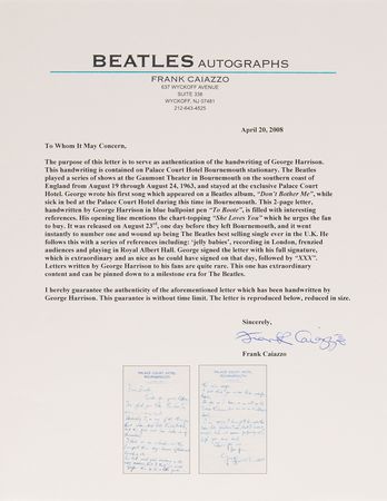 Lot #7088 Beatles: George Harrison Autograph Letter Signed - 