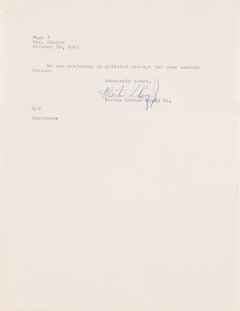 Lot #7047 Martin Luther King, Jr. Typed Letter Signed on Desegregation and the Civil Rights Movement: 