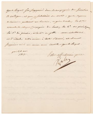 Lot #7035 Napoleon Archive of (29) Letters Signed to His Adopted Son, Prince Eugène de Beauharnais, Detailing Military Strategy in the War of the Fifth Coalition: 