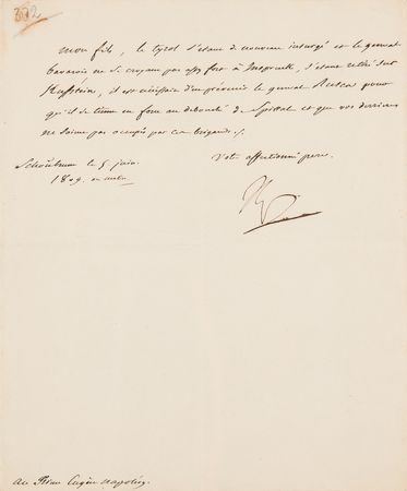 Lot #7035 Napoleon Archive of (29) Letters Signed to His Adopted Son, Prince Eugène de Beauharnais, Detailing Military Strategy in the War of the Fifth Coalition: 