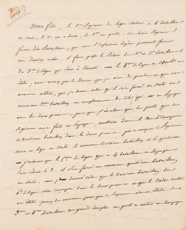 Lot #7035 Napoleon Archive of (29) Letters Signed to His Adopted Son, Prince Eugène de Beauharnais, Detailing Military Strategy in the War of the Fifth Coalition: 