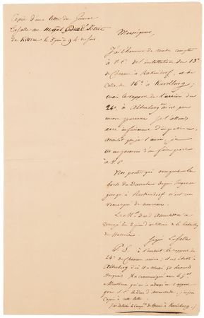 Lot #7035 Napoleon Archive of (29) Letters Signed to His Adopted Son, Prince Eugène de Beauharnais, Detailing Military Strategy in the War of the Fifth Coalition: 