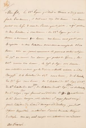 Lot #7035 Napoleon Archive of (29) Letters Signed to His Adopted Son, Prince Eugène de Beauharnais, Detailing Military Strategy in the War of the Fifth Coalition: 