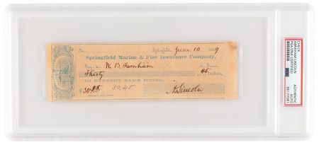 Lot #7005 Abraham Lincoln Filled Out and Signed Check (1859) - Lost and Found on the Streets of Washington, D.C., and the Subject of Washington Post Headlines in 1944 - Image 2