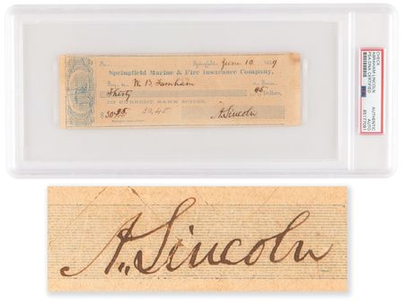 Lot #7005 Abraham Lincoln Filled Out and Signed Check (1859) - Lost and Found on the Streets of Washington, D.C., and the Subject of Washington Post Headlines in 1944 - Image 1