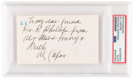 Lot #7099 Al Capone Signed Photograph of the Capone Family in Palm Island, Presented to Capone's Primary Physician (1941) - Image 2