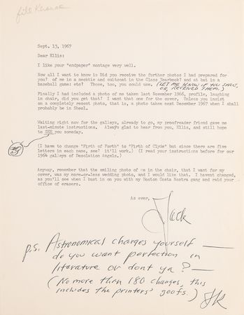 Lot #7062 Jack Kerouac Archive of (6) Signed Letters to Editor Ellis Amburn: 