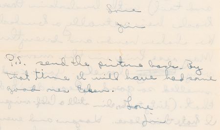 Lot #7092 James Dean Autograph Letter Signed from Hollywood to His NYC Girlfriend, Sending a Candid of His New Horse: 