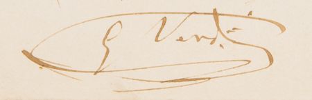 Lot #7052 Giuseppe Verdi Autograph Musical Quotation Signed from 'Aida' - Presentation Prepared for His Publisher, Ricordi - Image 2