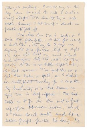 Lot #7061 George Orwell Autograph Letter Signed on Tuberculosis and Finishing Nineteen Eighty-Four: 