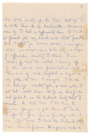 Lot #7061 George Orwell Autograph Letter Signed on Tuberculosis and Finishing Nineteen Eighty-Four: 