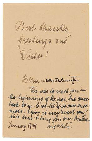Lot #7079 Albert Schweitzer Archive of (12) Letters and Notes on Philosophy, Aphorisms, and Nuclear Weapons: 