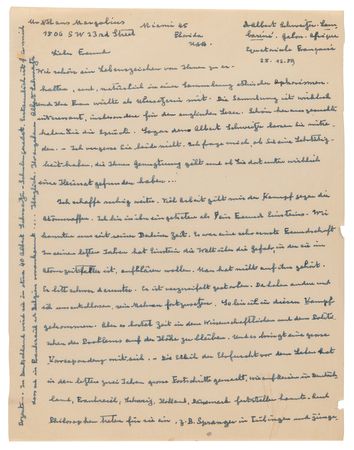 Lot #7079 Albert Schweitzer Archive of (12) Letters and Notes on Philosophy, Aphorisms, and Nuclear Weapons: 