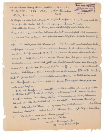 Lot #7079 Albert Schweitzer Archive of (12) Letters and Notes on Philosophy, Aphorisms, and Nuclear Weapons: 