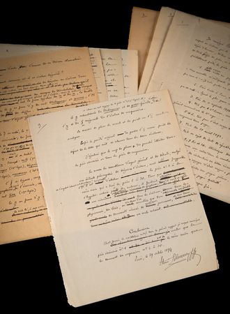 Lot #7037 Dreyfus Affair: Etienne Charavay Handwritten Manuscript and Graphological Notes from the 1894 Dreyfus Affair Court-Martial - Image 1