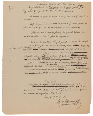 Lot #7037 Dreyfus Affair: Etienne Charavay Handwritten Manuscript and Graphological Notes from the 1894 Dreyfus Affair Court-Martial - Image 10