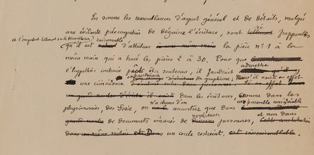 Lot #7037 Dreyfus Affair: Etienne Charavay Handwritten Manuscript and Graphological Notes from the 1894 Dreyfus Affair Court-Martial - Image 16