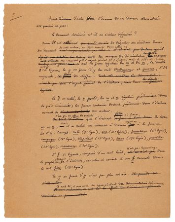 Lot #7037 Dreyfus Affair: Etienne Charavay Handwritten Manuscript and Graphological Notes from the 1894 Dreyfus Affair Court-Martial - Image 6