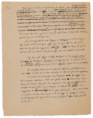 Lot #7037 Dreyfus Affair: Etienne Charavay Handwritten Manuscript and Graphological Notes from the 1894 Dreyfus Affair Court-Martial - Image 7