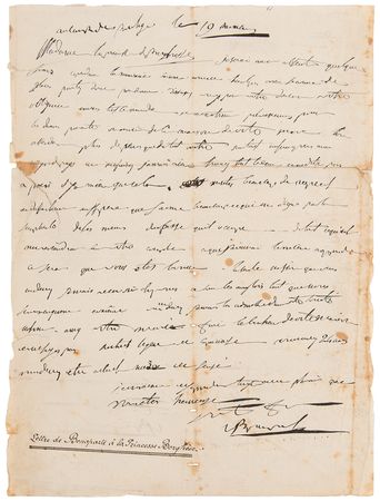 Lot #7036 Napoleon War-Dated Autograph Letter Signed to His Sister, Pauline Bonaparte - “The only nation you should never receive in your home is the English as long as we are at war” - Image 1