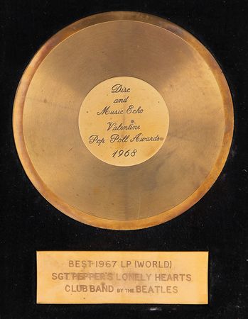 Lot #7086 Beatles: Sgt. Pepper's Lonely Hearts Club Band 'Best 1967 LP (World)' Award from Disc and Music Echo - Image 2