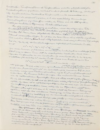 Lot #7075 Albert Einstein Important Handwritten Manuscript: 