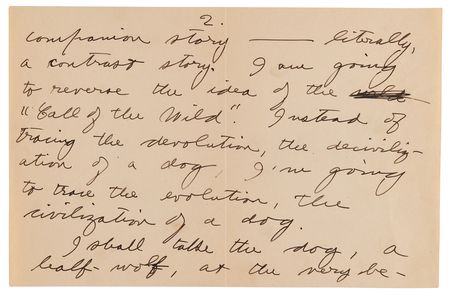 Lot #7060 Jack London 'White Fang' Archive, with Autograph Letter Signed and Publishing Agreement: 