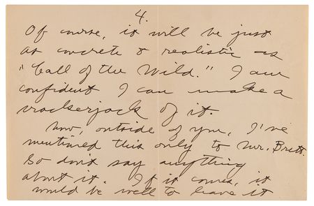 Lot #7060 Jack London 'White Fang' Archive, with Autograph Letter Signed and Publishing Agreement: 