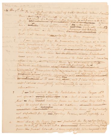 Lot #7033 John Jay Handwritten Letter Draft, Defending His Treaty with Great Britain: 