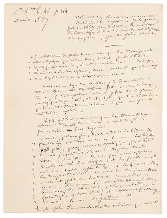 Lot #7071 Louis Pasteur Handwritten Notes on the Silkworm Epidemic - Image 1