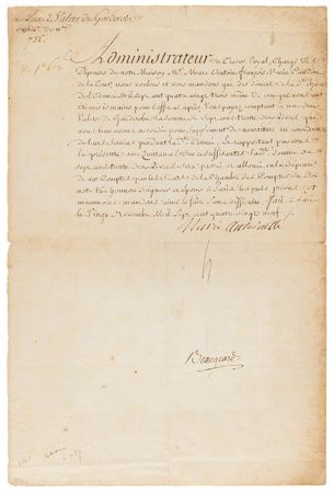 Lot #7027 Marie Antoinette Document Signed, Ordering Payment for Extravagant Royal Household Expenditures Amidst the French Revolution - Image 1
