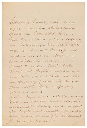 Lot #7044 Friedrich Nietzsche Autograph Letter Signed from the Italian Coast: 