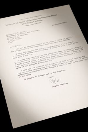 Lot #7081 Stephen Hawking Typed Letter Signed on Black-Body Radiation and Geodesic Incompleteness - Image 1