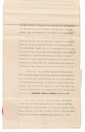 Lot #7074 Thomas Edison (2) Documents Signed in Electric Battery Development Archive, Acquiring Rights to the 'Lalande-Chaperon Cell' to Power His Great Inventions: the Phonograph and Electric Light - Image 14