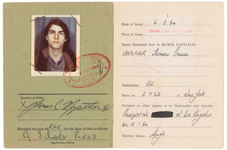 Lot #7093 Tom Cruise’s UK Certificate of Registration Booklet, Signed with His Given Name, “Thomas C. Mapother IV” - Issued for the Production of Ridley Scott’s Legend - Image 2