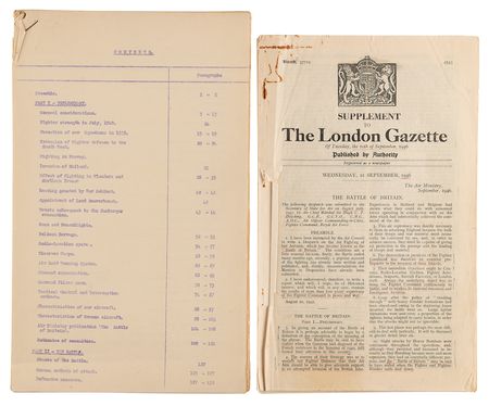 Lot #7019 Battle of Britain: Secret Dispatch Signed by Air Chief Marshal Hugh Dowding (1941), with Hand-Colored Maps and Mimeograph Draft - Image 11