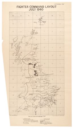 Lot #7019 Battle of Britain: Secret Dispatch Signed by Air Chief Marshal Hugh Dowding (1941), with Hand-Colored Maps and Mimeograph Draft - Image 6