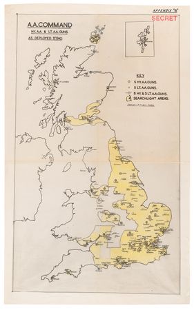 Lot #7019 Battle of Britain: Secret Dispatch Signed by Air Chief Marshal Hugh Dowding (1941), with Hand-Colored Maps and Mimeograph Draft - Image 7