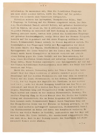 Lot #7021 Erwin Rommel World War II-Dated Typed Letter Signed, Enclosing a Report on His Near-Fatal Wound and Alluding to Patton's Liberation of Paris - Image 5