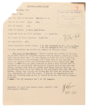 Lot #7021 Erwin Rommel World War II-Dated Typed Letter Signed, Enclosing a Report on His Near-Fatal Wound and Alluding to Patton's Liberation of Paris - Image 8