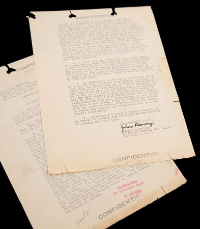 Lot #7102 Julius Rosenberg Document Signed on His Signal Corps Suspension - America's Most Notorious Spy Claims 
